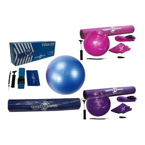 Kit Yoga Sportfitness Balón Pilates Gym-banda-riata-tapete.